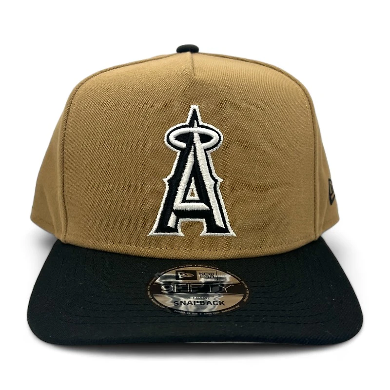 Los Angeles Angels Khaki Brown and Black Two Tone Gray UV New Era 9FIFTY A-Frame Snapback Hat