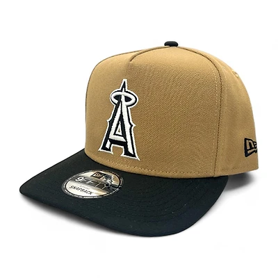 Los Angeles Angels Khaki Brown and Black Two Tone Gray UV New Era 9FIFTY A-Frame Snapback Hat