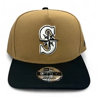 Seattle Mariners Khaki Brown and Black Two Tone Gray UV New Era 9FIFTY A-Frame Snapback Hat