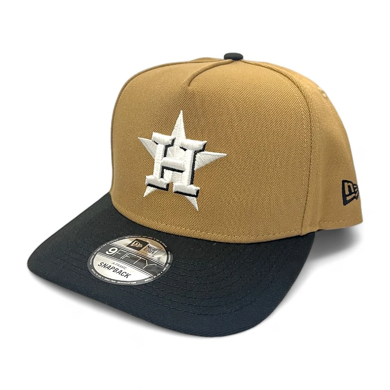 Houston Astros Khaki Brown and Black Two Tone Gray UV New Era 9FIFTY A-Frame Snapback Hat