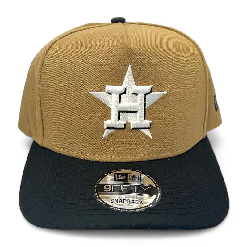 Houston Astros Khaki Brown and Black Two Tone Gray UV New Era 9FIFTY A-Frame Snapback Hat