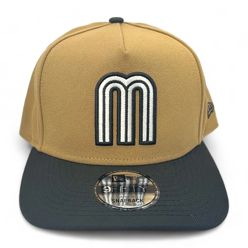 Mexico Khaki Brown and Black Two Tone Gray UV New Era 9FIFTY A-Frame Snapback Hat