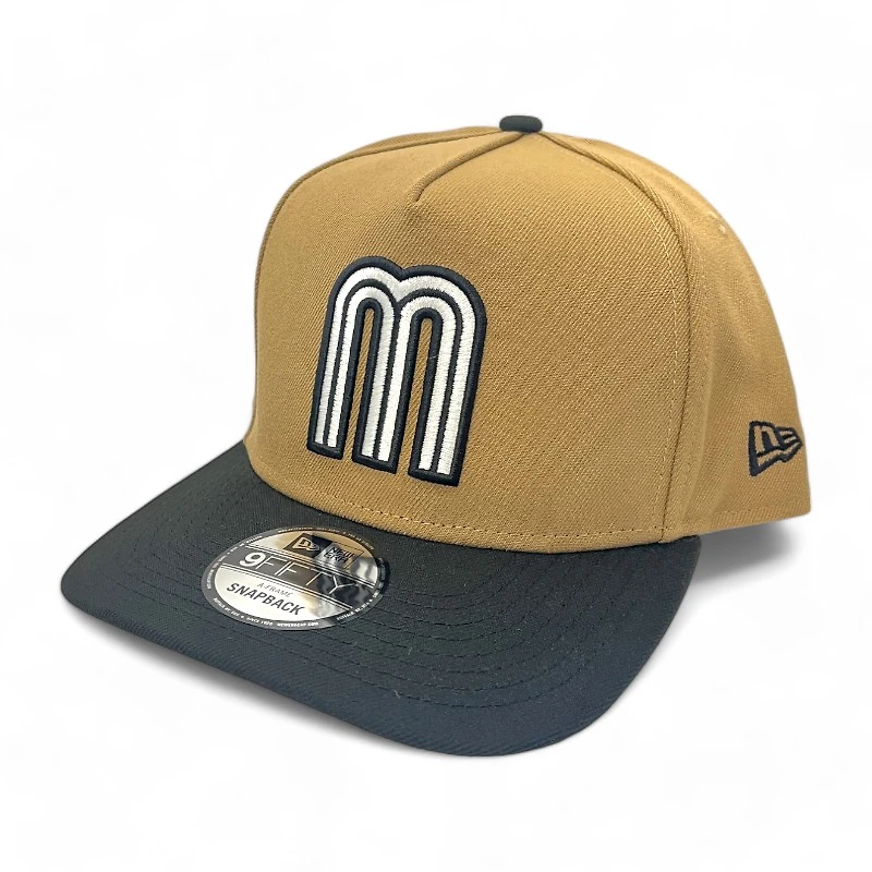 Mexico Khaki Brown and Black Two Tone Gray UV New Era 9FIFTY A-Frame Snapback Hat