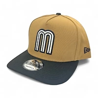 Mexico Khaki Brown and Black Two Tone Gray UV New Era 9FIFTY A-Frame Snapback Hat