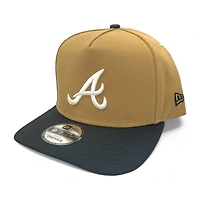 Atlanta Braves Khaki Brown and Black Two Tone Gray UV New Era 9FIFTY A-Frame Snapback Hat