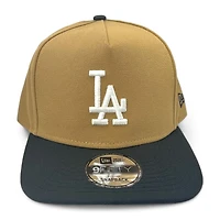 Los Angeles Dodgers Khaki Brown and Black Two Tone Gray UV New Era 9FIFTY A-Frame Snapback Hat