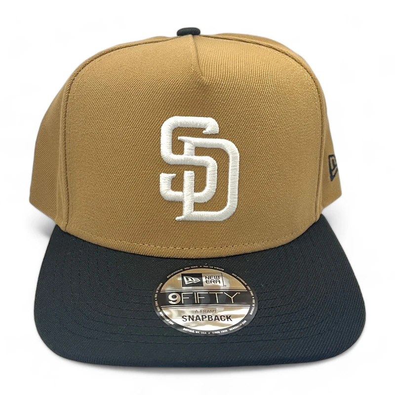 San Diego Padres Khaki Brown and Black Two Tone Gray UV New Era 9FIFTY A-Frame Snapback Hat