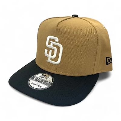 San Diego Padres Khaki Brown and Black Two Tone Gray UV New Era 9FIFTY A-Frame Snapback Hat