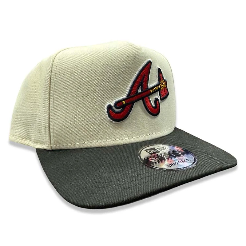 Atlanta Braves Chrome Black Two Tone New Era 9FIFTY A-Frame Snapback Hat