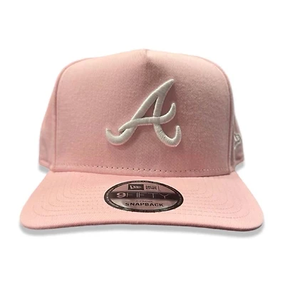 Atlanta Braves Pink and White Classic New Era 9FIFTY A-Frame Snapback Hat