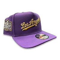 Los Angeles Dodgers Purple with Gold Script Logo 2020 World Series Patch New Era 9FIFTY A-Frame Snapback Hat