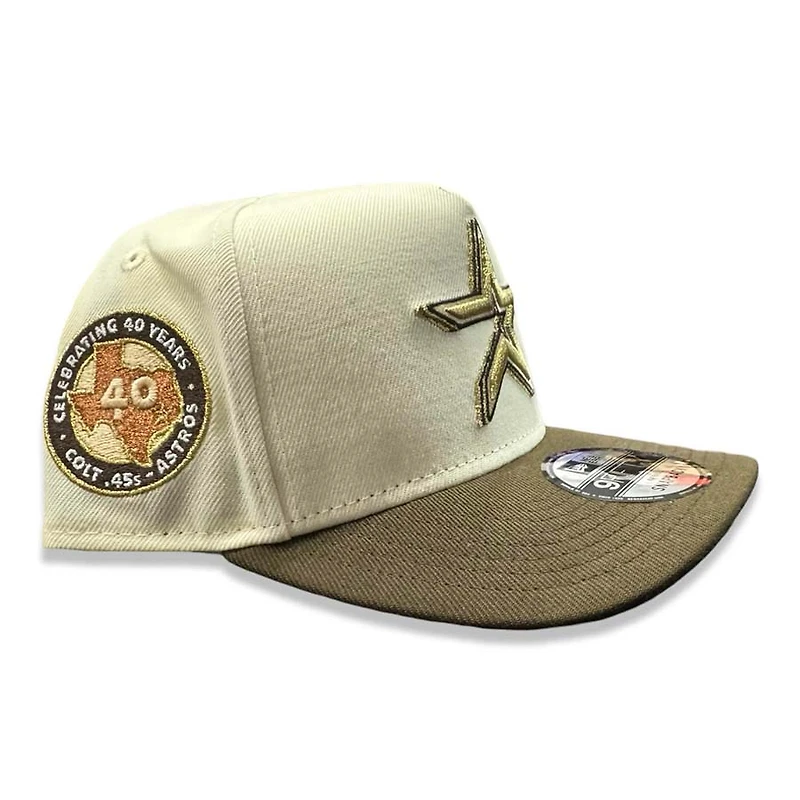 Houston Astros Chrome Brown Two Tone 40th Year Patch New Era 9FIFTY A-Frame Snapback Hat