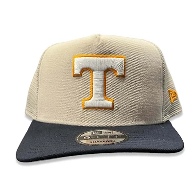 Tennessee Volunteers Cream Black Two Tone Trucker Mesh New Era 9FIFTY A-Frame Snapback Hat