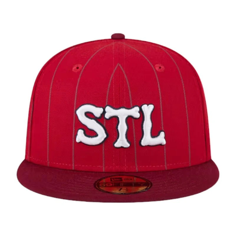 St. Louis Cardinals Red Throwback Pinstripe City Connect New Era 59FIFTY Fitted Hat