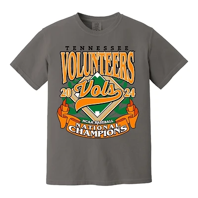 Tennessee Volunteers Gray Comfort Colors 2024 Baseball National Champions Adult Shirt