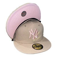 New York Yankees All Tan with Pink Logo UV Era 59FIFTY Fitted Hat