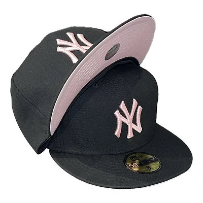 New York Yankees All Black with Pink Logo UV Era 59FIFTY Fitted Hat