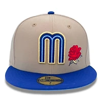 Mexico Tan and Blue with Rose Flag Batterman Icy UV New Era 59FIFTY Fitted Hat