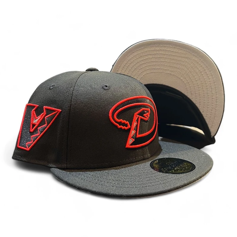 Arizona Diamondbacks Black and Red "Hero to Villain" Upside Down Patch Gray UV New Era 59FIFTY Fitted Hat