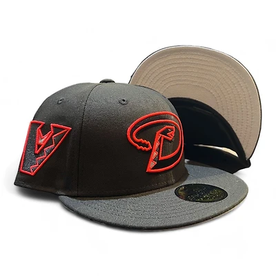 Arizona Diamondbacks Black and Red "Hero to Villain" Upside Down Patch Gray UV New Era 59FIFTY Fitted Hat