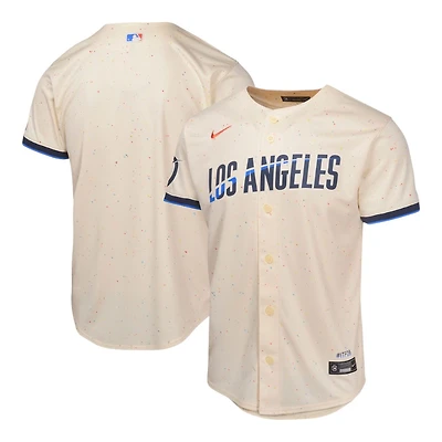 Youth Los Angeles Dodgers Nike City Connect Limited Cream Blank Jersey