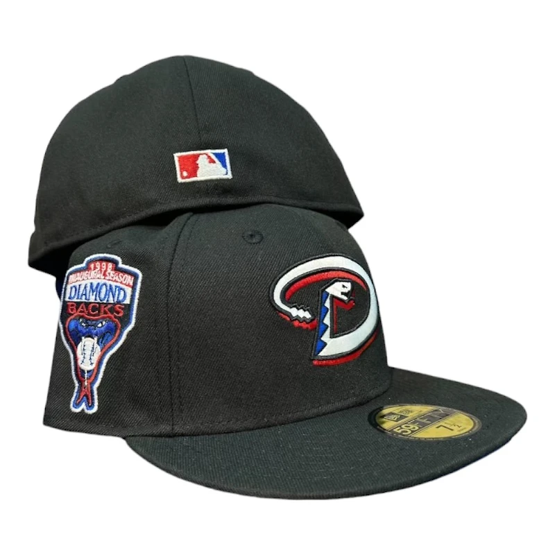 Arizona Diamondbacks Black 1998 Inaugural Patch Royal Blue UV New Era 59Fifty Fitted Hat