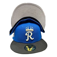 Kansas City Royals Blue and Black "NoBattyxBully" 40th Anniversary Patch Gray UV New Era 59FIFTY Fitted Hat