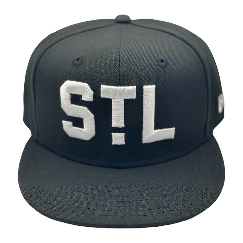 St. Louis Cardinals Black and White Basic with STL Logo New Era 59FIFTY Fitted Hat