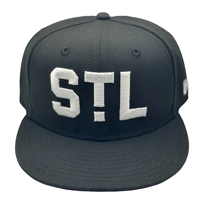 St. Louis Cardinals Black and White Basic with STL Logo New Era 59FIFTY Fitted Hat