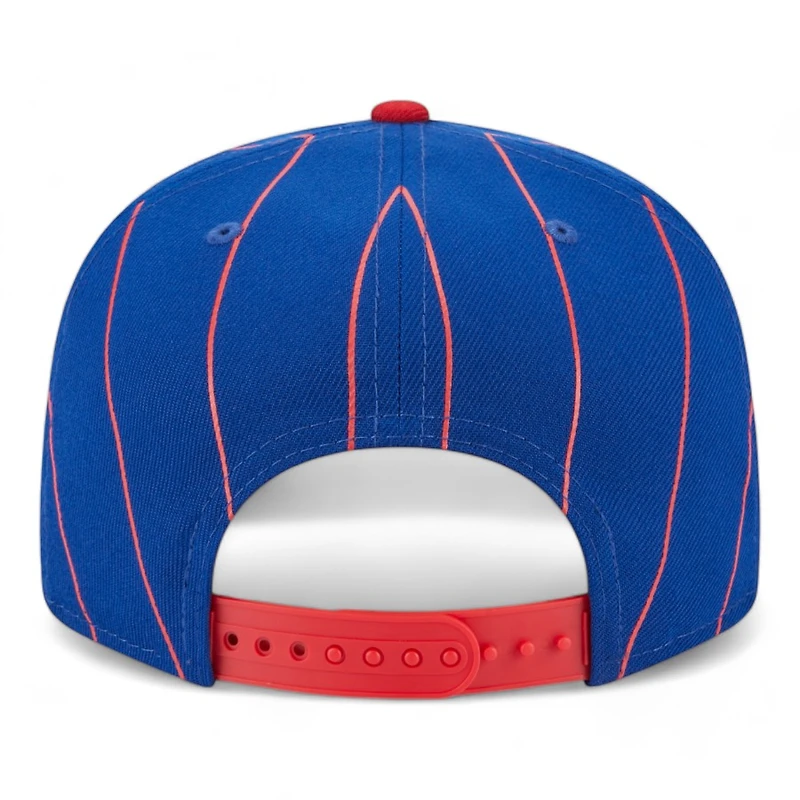 Chicago Cubs Blue and Red Pinstripe Gray UV New Era 9FIFTY Snapback Hat