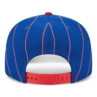 Chicago Cubs Blue and Red Pinstripe Gray UV New Era 9FIFTY Snapback Hat