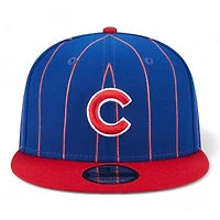 Chicago Cubs Blue and Red Pinstripe Gray UV New Era 9FIFTY Snapback Hat