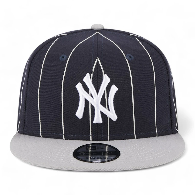 New York Yankees Navy and Gray Pinstripe Gray UV New Era 9FIFTY Snapback Hat