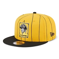 Pittsburgh Pirates Yellow and Black Pinstripe Gray UV New Era 9FIFTY Snapback Hat