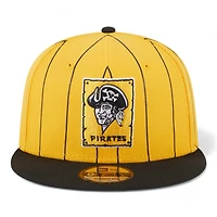 Pittsburgh Pirates Yellow and Black Pinstripe Gray UV New Era 9FIFTY Snapback Hat
