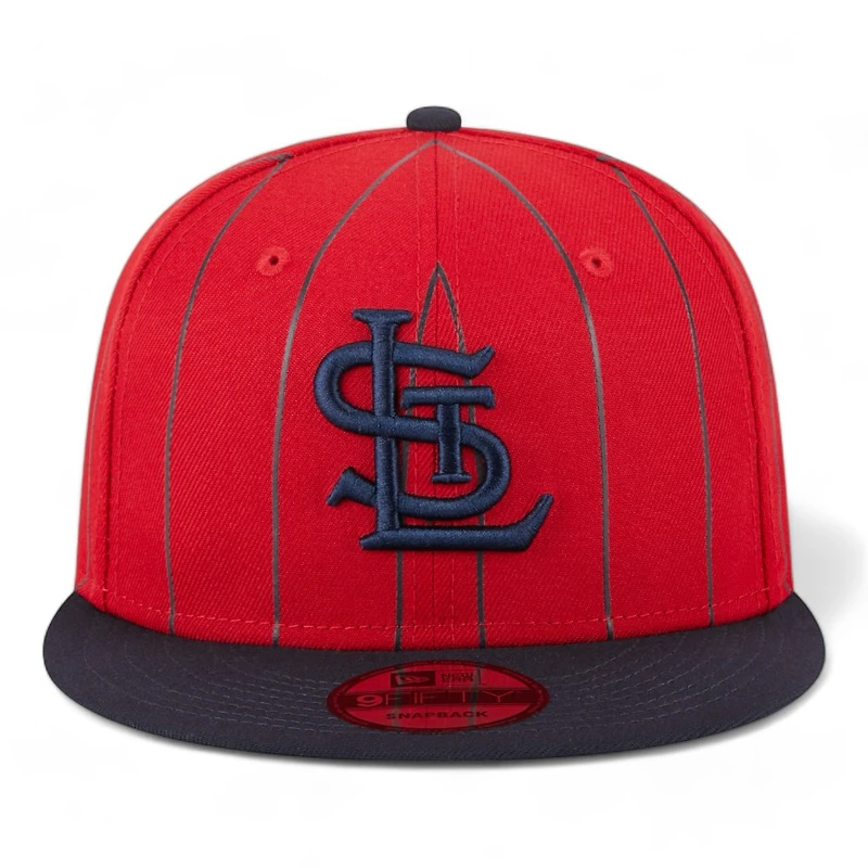 St. Louis Cardinals Red and Navy Pinstripe Gray UV New Era 9FIFTY Snapback Hat