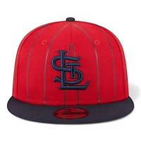 St. Louis Cardinals Red and Navy Pinstripe Gray UV New Era 9FIFTY Snapback Hat