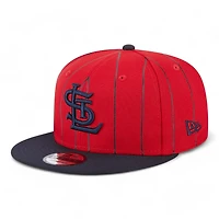 St. Louis Cardinals Red and Navy Pinstripe Gray UV New Era 9FIFTY Snapback Hat