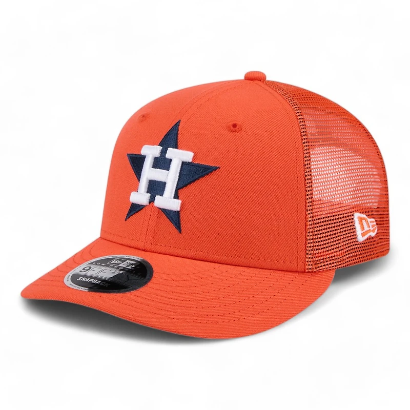 Houston Astros Orange Trucker Mesh Gray UV New Era Low Profile 9FIFTY Snapback Hat