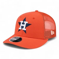 Houston Astros Orange Trucker Mesh Gray UV New Era Low Profile 9FIFTY Snapback Hat
