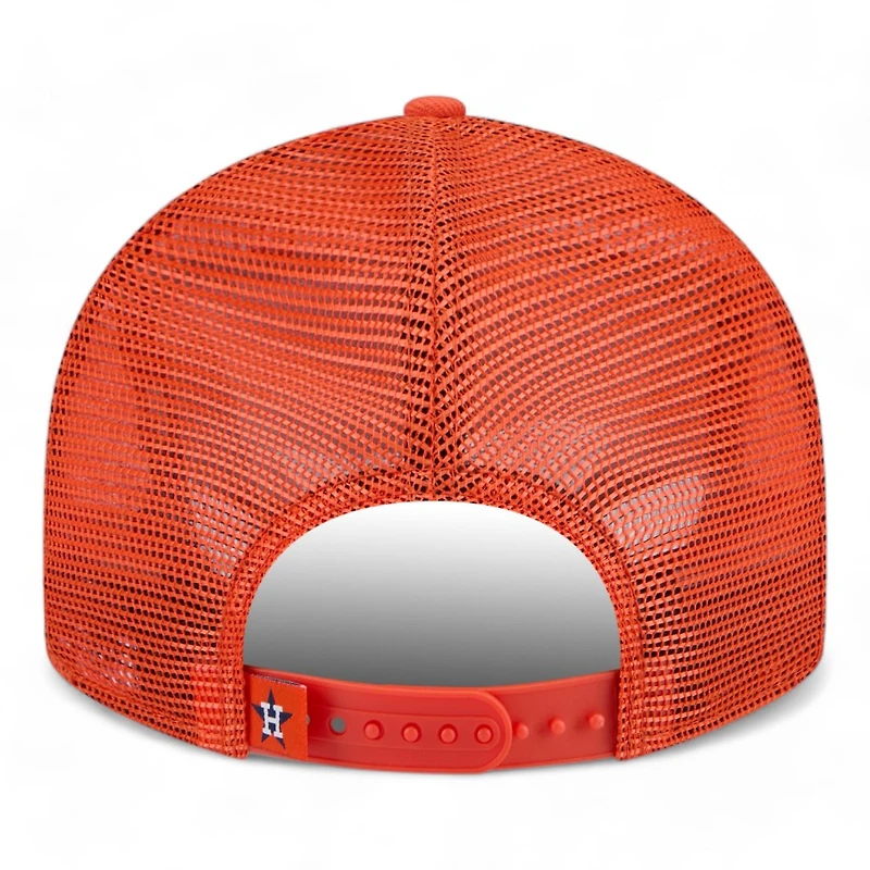 Houston Astros Orange Trucker Mesh Gray UV New Era Low Profile 9FIFTY Snapback Hat