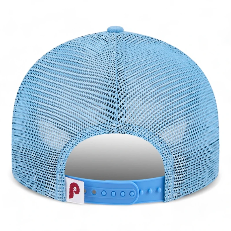 Philadelphia Phillies Icy Blue Trucker Mesh Gray UV New Era Low Profile 9FIFTY Snapback Hat