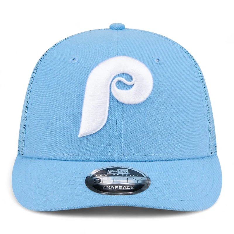 Philadelphia Phillies Icy Blue Trucker Mesh Gray UV New Era Low Profile 9FIFTY Snapback Hat