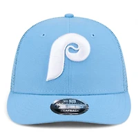 Philadelphia Phillies Icy Blue Trucker Mesh Gray UV New Era Low Profile 9FIFTY Snapback Hat