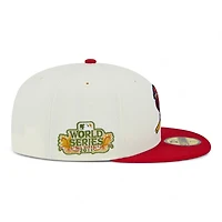 St. Louis Cardinals White and Red Old School Logo 2011 World Series Patch Gray UV New Era 59FIFTY Fitted Hat