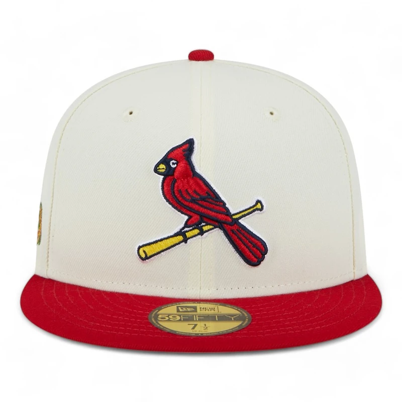 St. Louis Cardinals White and Red Old School Logo 2011 World Series Patch Gray UV New Era 59FIFTY Fitted Hat