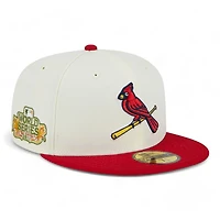 St. Louis Cardinals White and Red Old School Logo 2011 World Series Patch Gray UV New Era 59FIFTY Fitted Hat