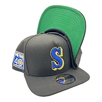 Seattle Mariners Black 40th Anniversary Patch New Era 9FIFTY A-Frame Snapback Hat