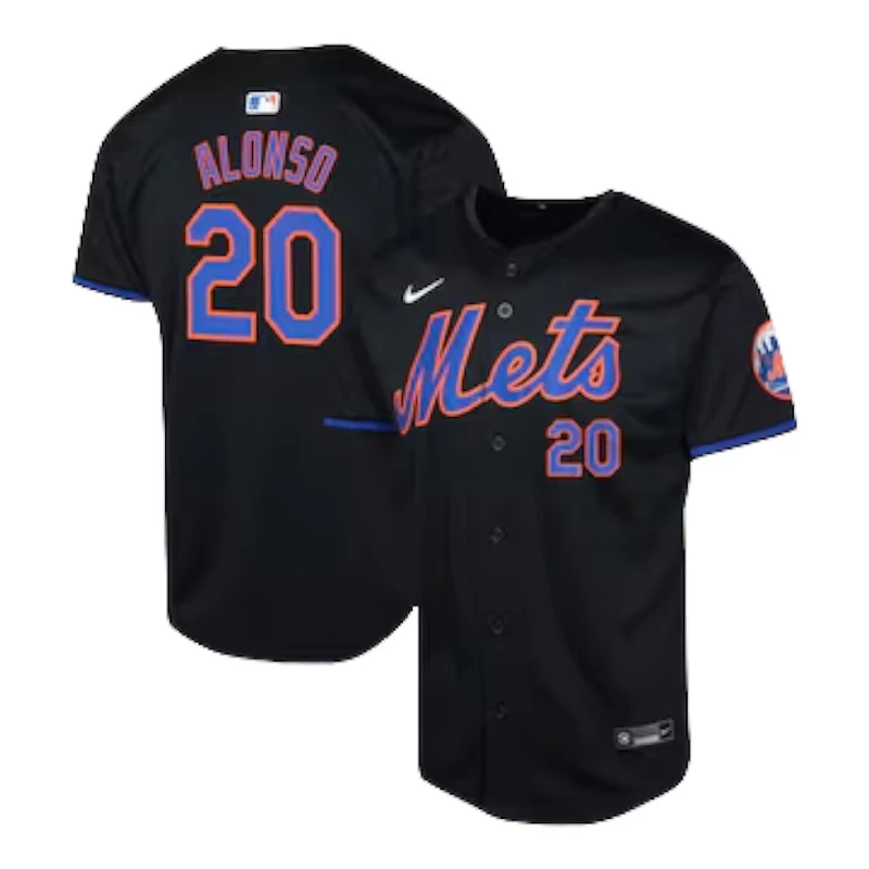 Youth New York Mets Pete Alonso Nike Black Alternate Jersey