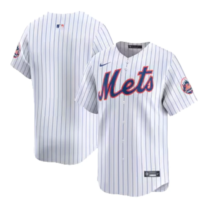 Youth New York Mets White Pinstripe Blank Team Nike Home Jersey